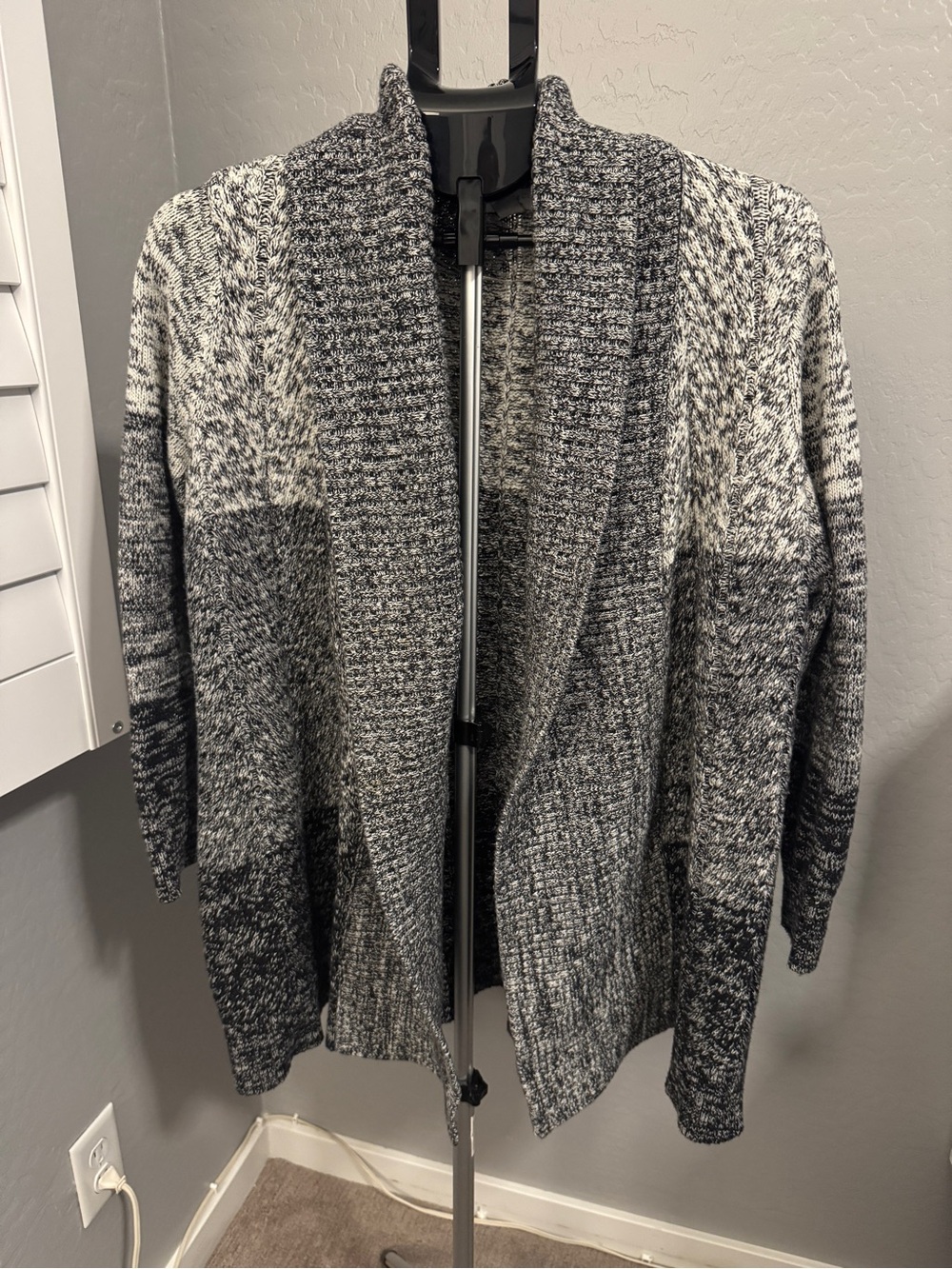 Charter Club Grey Marled Knit Cottage Core Cardigan 2XL